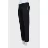 Slim fit wool and silk trousers