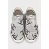 White leather sneakers with print
