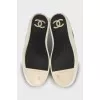 White leather sneakers with print