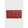 Red leather clutch