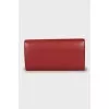 Red leather clutch