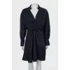 Blue dress with draping