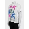 White T-shirt with floral print
