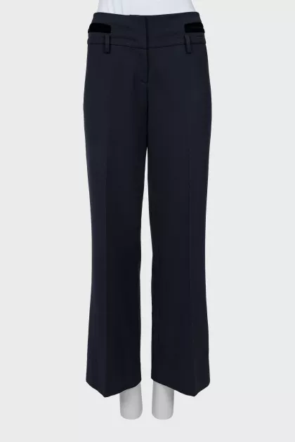 Blue straight cut trousers