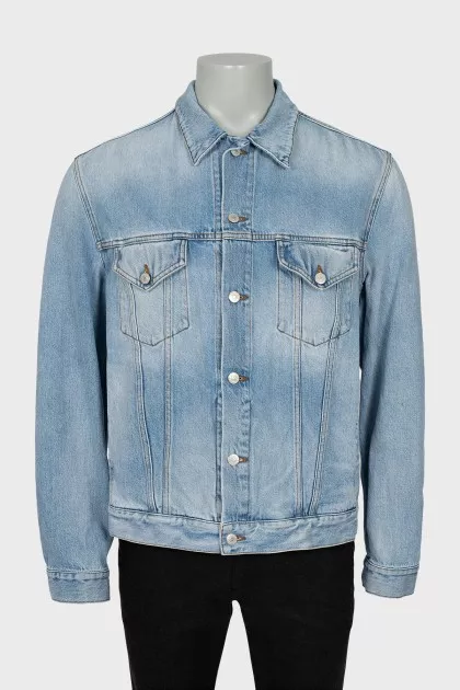 Men's Denim Jacket with Embroidery on the Back