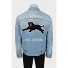Men's Denim Jacket with Embroidery on the Back