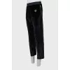Men's velvet trousers with pockets