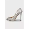 Silver shoes with spikes