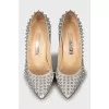 Silver shoes with spikes