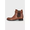 Leather chelsea boots with strap