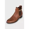 Leather chelsea boots with strap