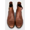 Leather chelsea boots with strap