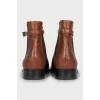 Leather chelsea boots with strap