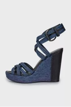 Woven leather sandals