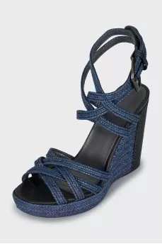 Woven leather sandals
