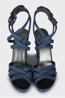 Woven leather sandals