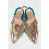 Blue suede pumps