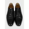Men's leather shoes with square toe