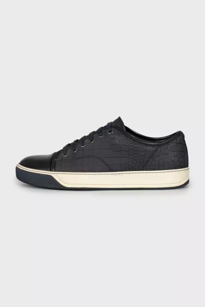 Men's leather sneakers blue