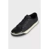 Men's leather sneakers blue
