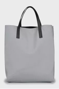 Blue textile bag with print