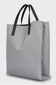 Blue textile bag with print