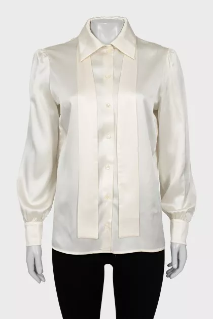 Silk blouse with bow