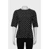 Black polka dot blouse