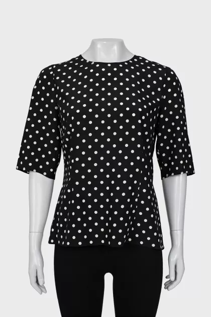 Black polka dot blouse