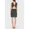 Flower -free dress with an open back with a tag