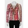 Fitted blouse with frill