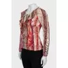 Fitted blouse with frill