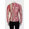 Fitted blouse with frill