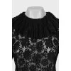 Lace blouse with zipper