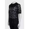 Lace blouse with zipper