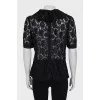 Lace blouse with zipper