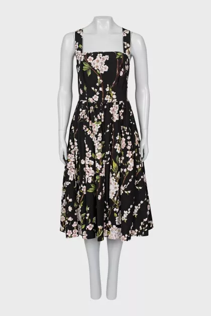 Black sundress with floral print