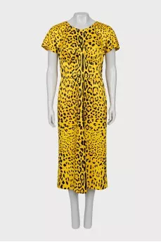 Yellow dress with animal print