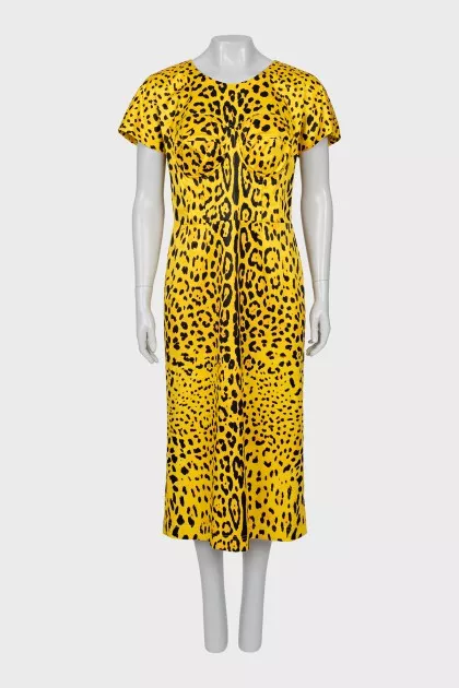 Yellow dress with animal print