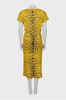 Yellow dress with animal print