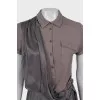 Gray dress with buttons