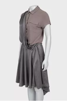 Gray dress with buttons