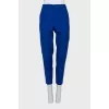 Blue wool trousers with creases