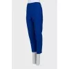 Blue wool trousers with creases