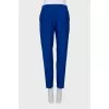 Blue wool trousers with creases