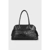 Shoulder bag with embossed leather