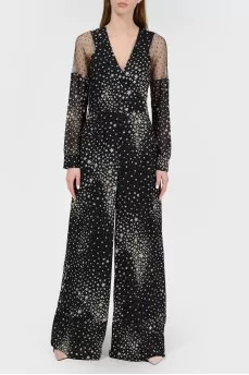 Overalls in the print of stars with tag