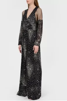 Overalls in the print of stars with tag