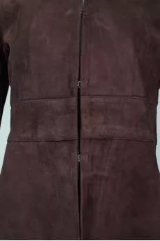 Suede fitted coat with tag