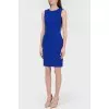 Laconic dress with a drapery and a tag
